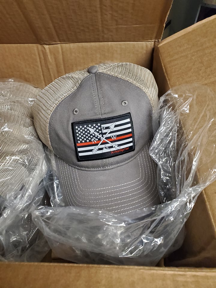 Red Line Flag PNW Arrows Trucker Hat Mesh. Snapback.