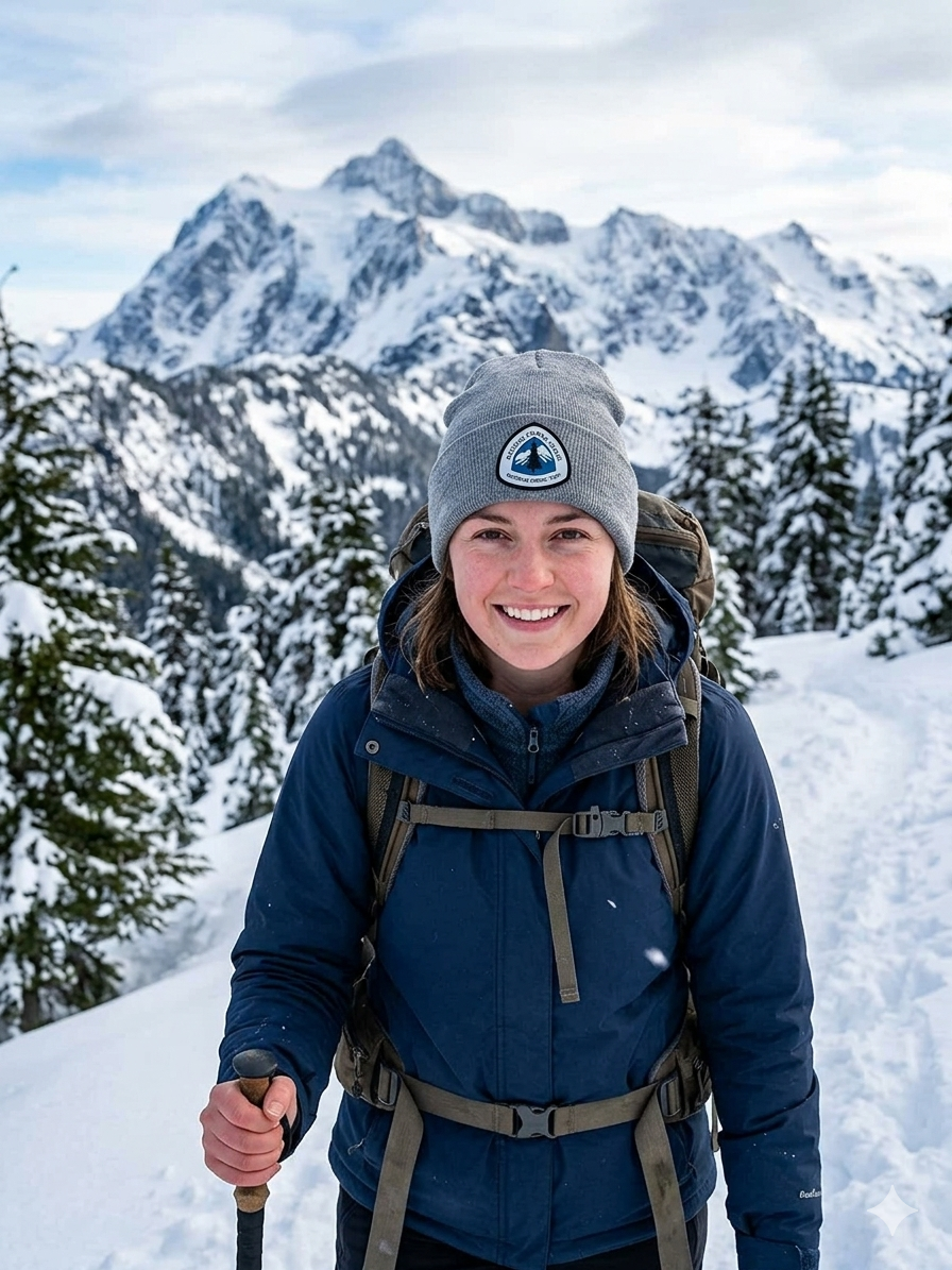 Pacific Crest Train National Scenic Trail Knit Cuffed Beanie in Gray
