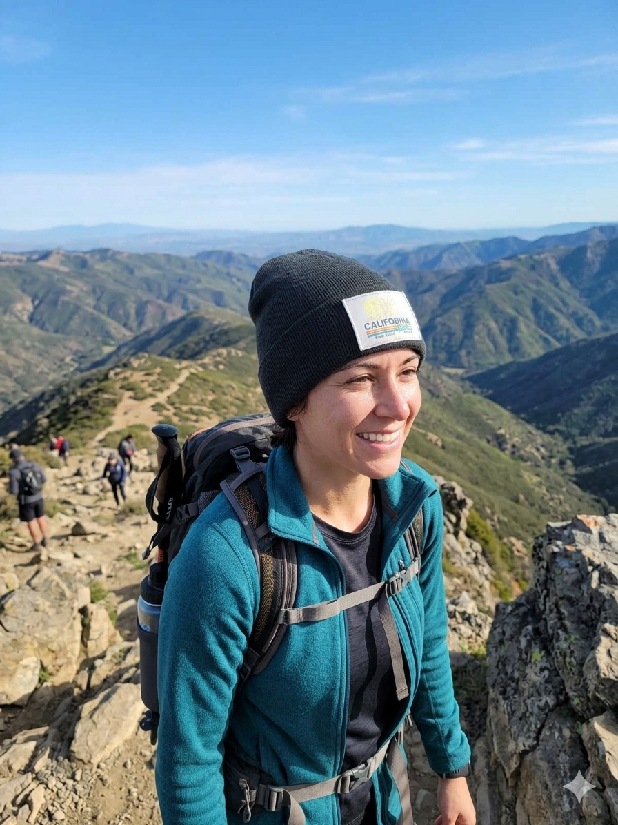 California West Coast Black Knit Cuffed Beanie