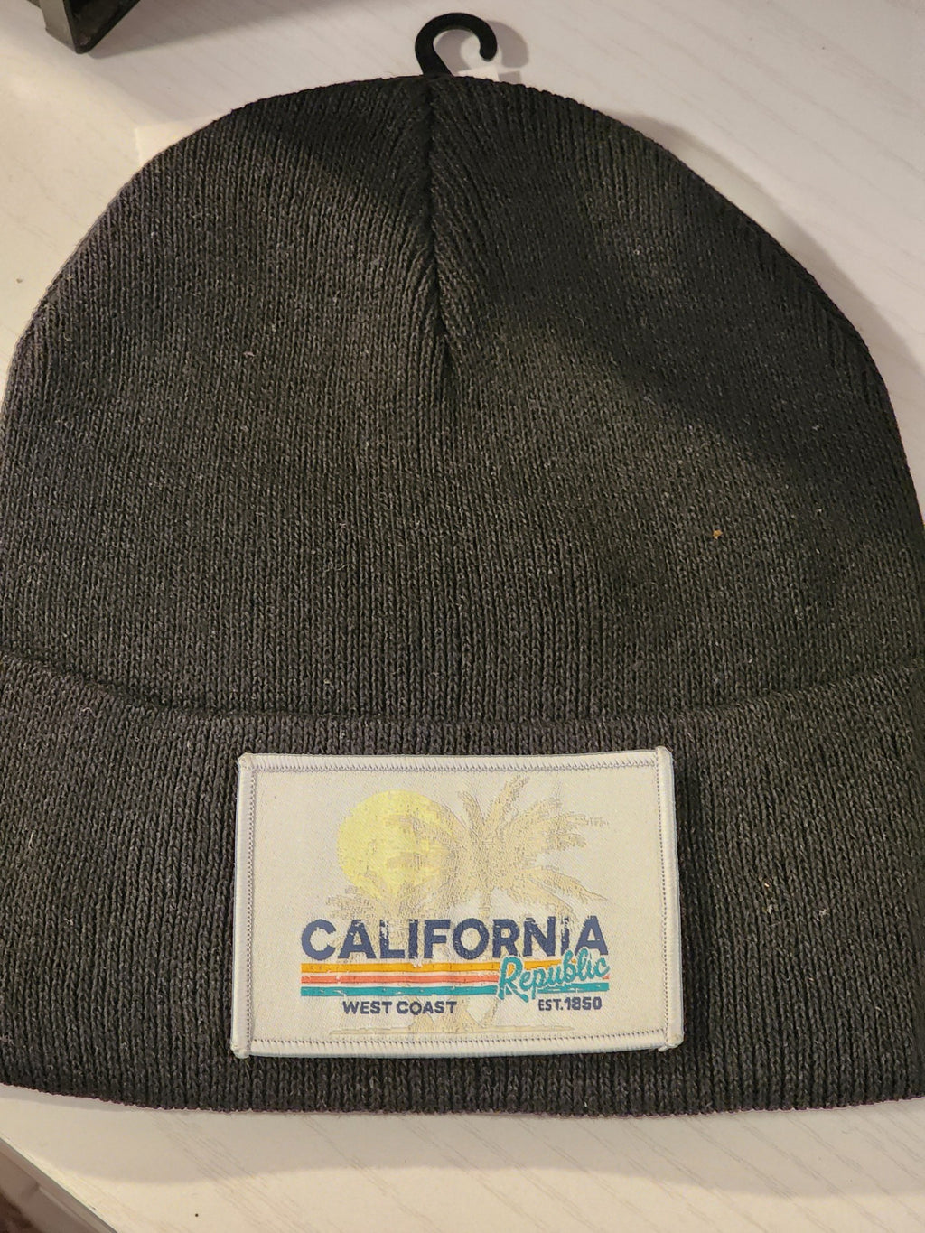 California West Coast Black Knit Cuffed Beanie