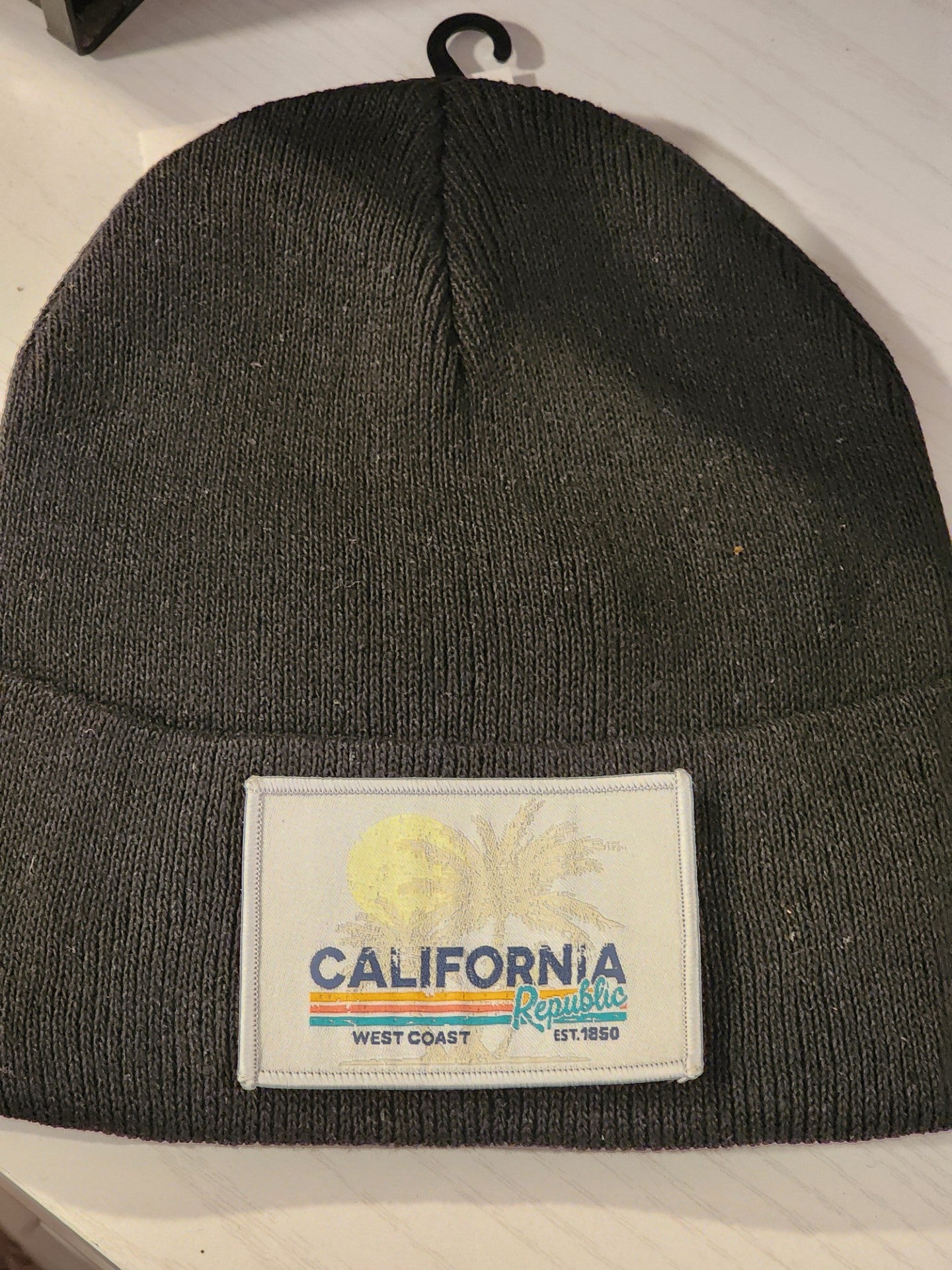 California West Coast Black Knit Cuffed Beanie