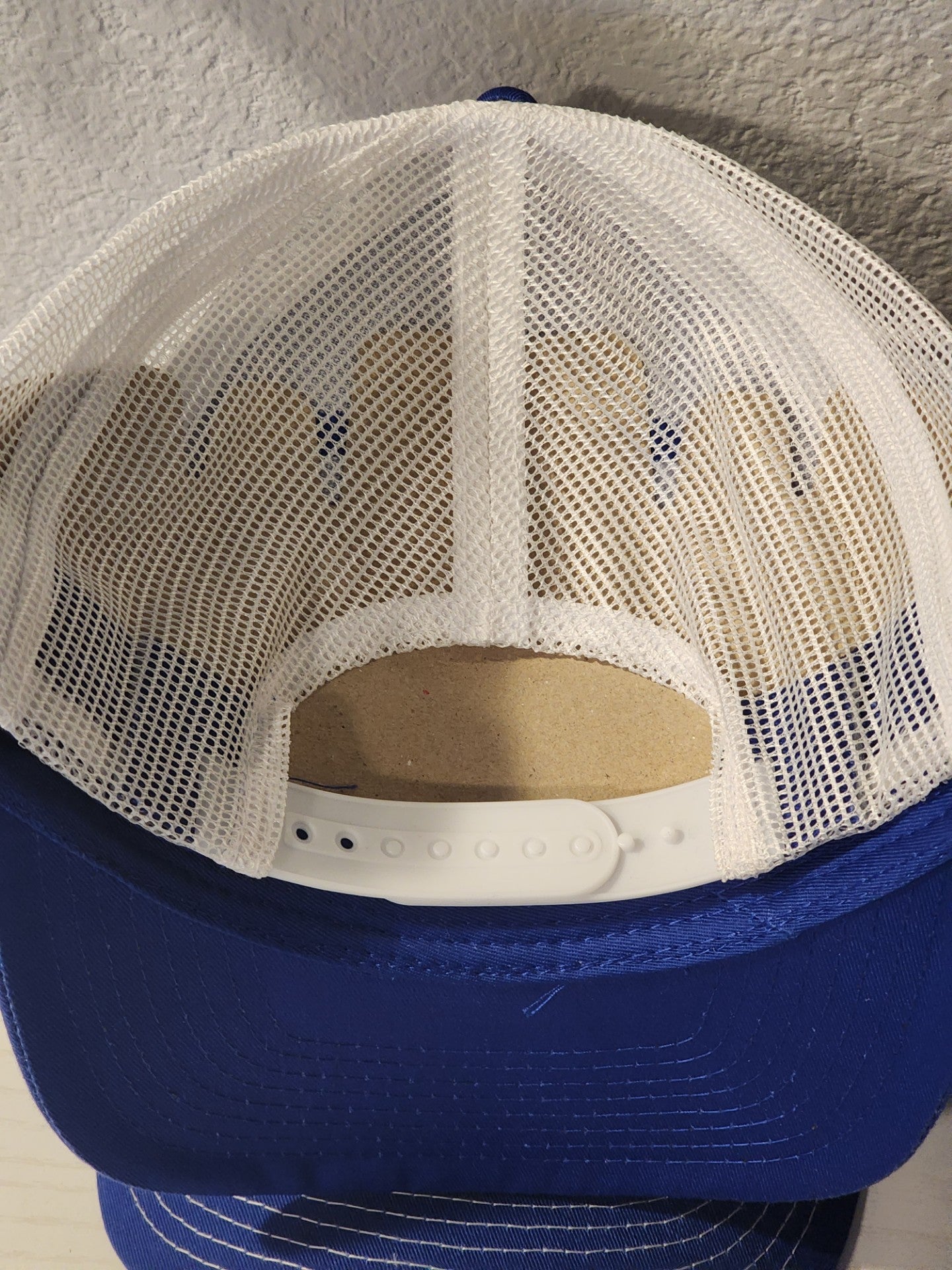 Silver Cross Patched Royal Blue/White Mesh Snapback Trucker Hat